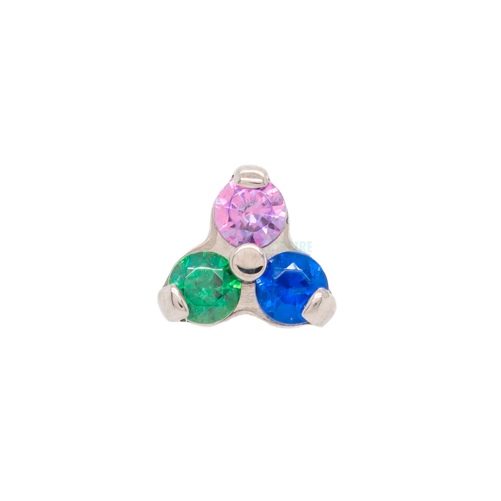 1.5mm Faceted Gems in Trinity (Menage a Trois) on Flatback - custom color combos - Image 3