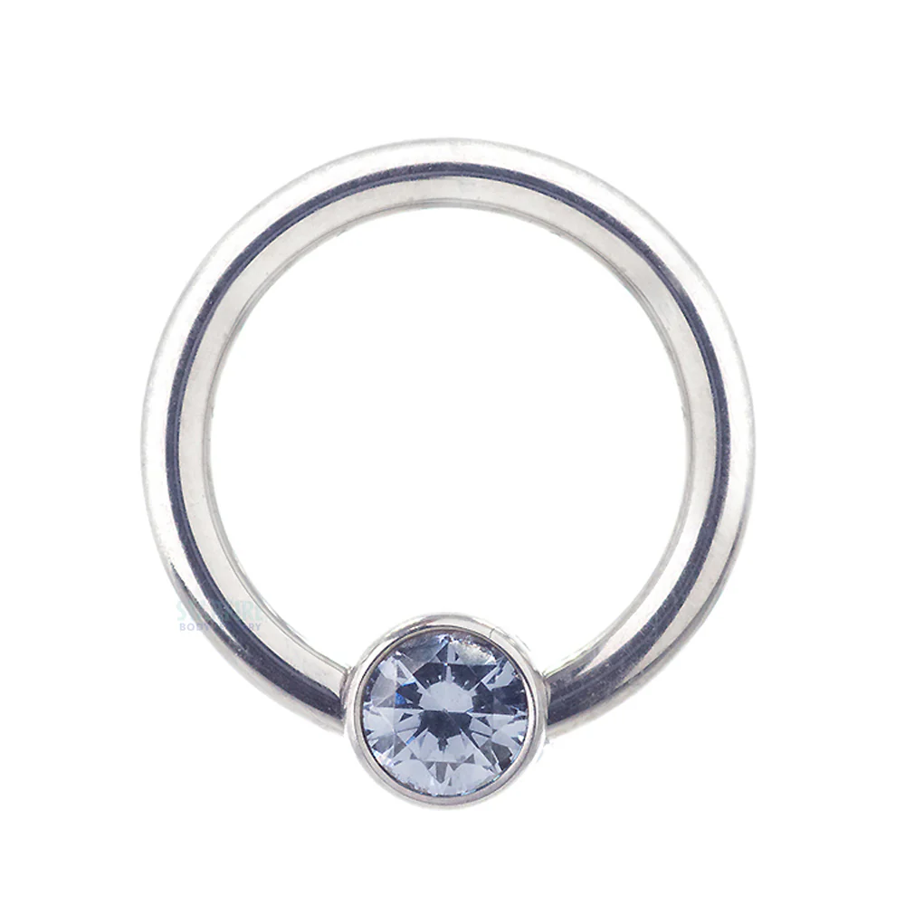Captive Bead Ring (CBR) with Bezel-set Brilliant-Cut Gem - 16 ga. 5/16" - Image 33