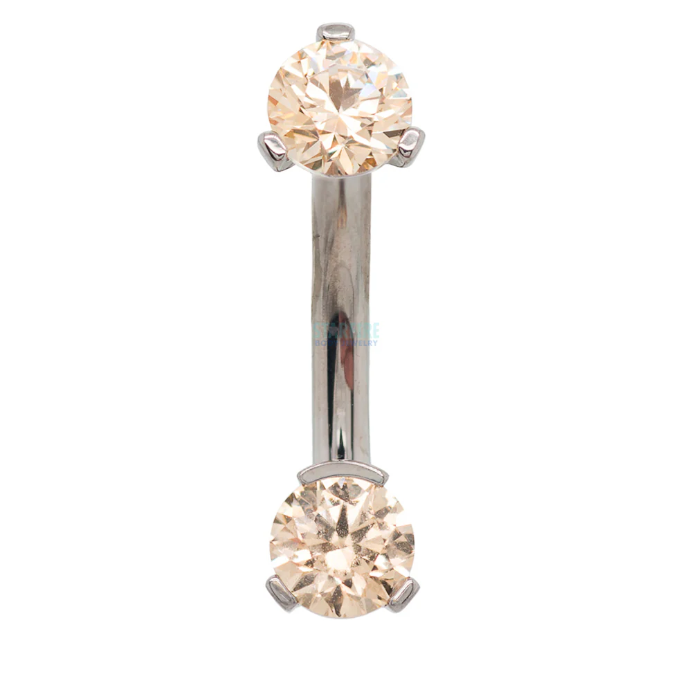 3 Prong-Set Faceted Gem Navel Curve - Image 13