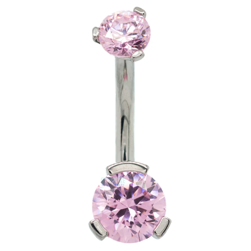 3 Prong-Set Faceted Gem Navel Curve - Image 14