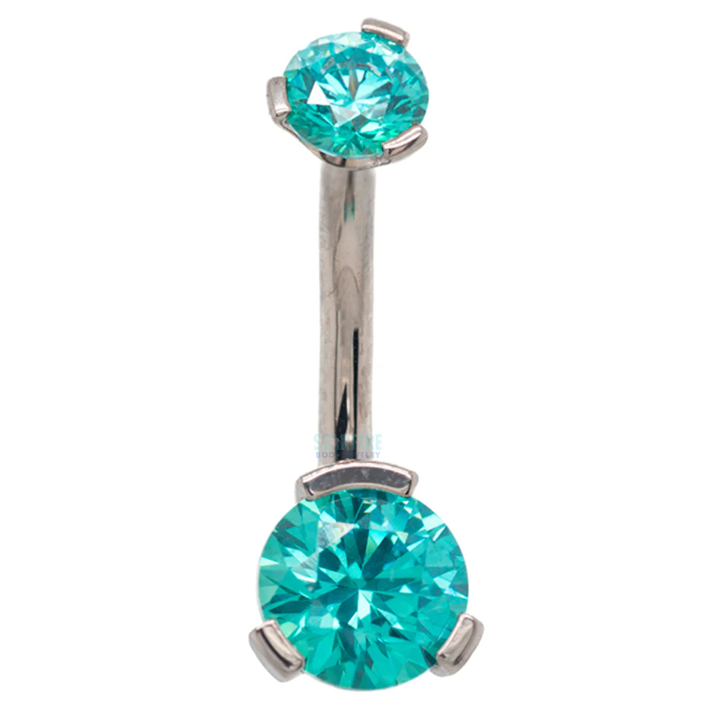 3 Prong-Set Faceted Gem Navel Curve - Image 18