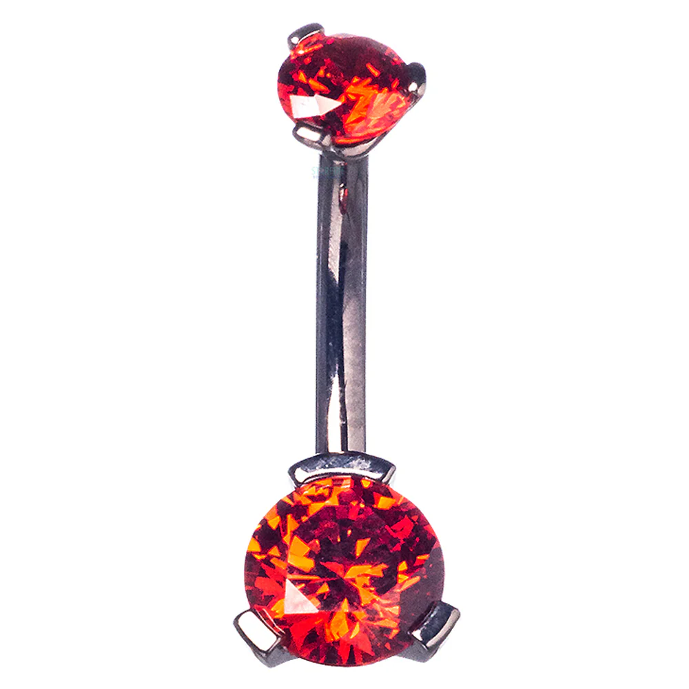 3 Prong-Set Faceted Gem Navel Curve - Image 26