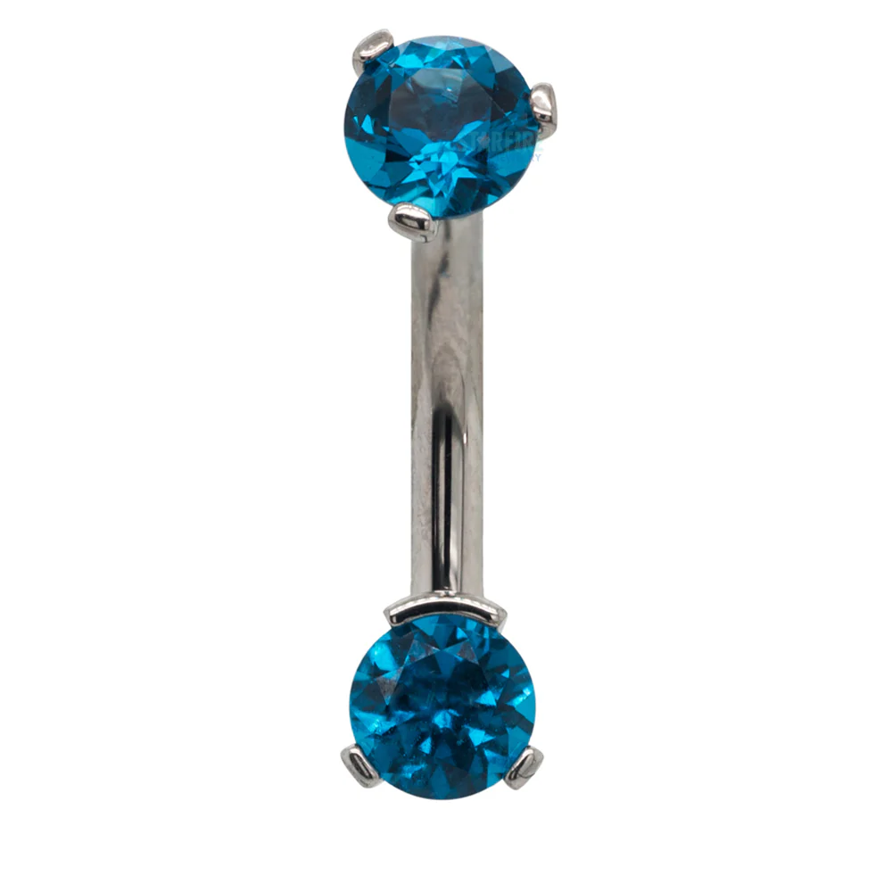 3 Prong-Set Faceted Gem Navel Curve - Image 41