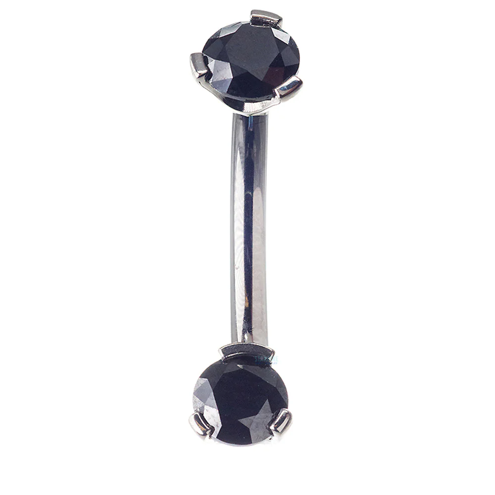 3 Prong-Set Faceted Gem Navel Curve - Image 44