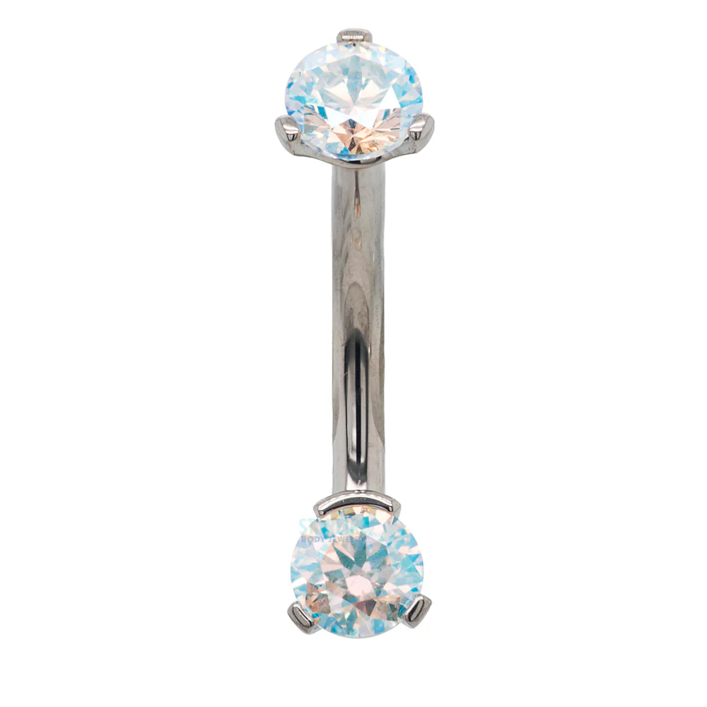 3 Prong-Set Faceted Gem Navel Curve - Image 48
