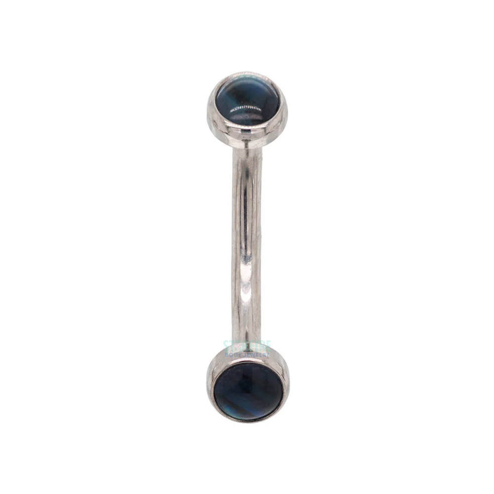 Natural Stone Cabochons in Bezel Curved Barbell - Image 14