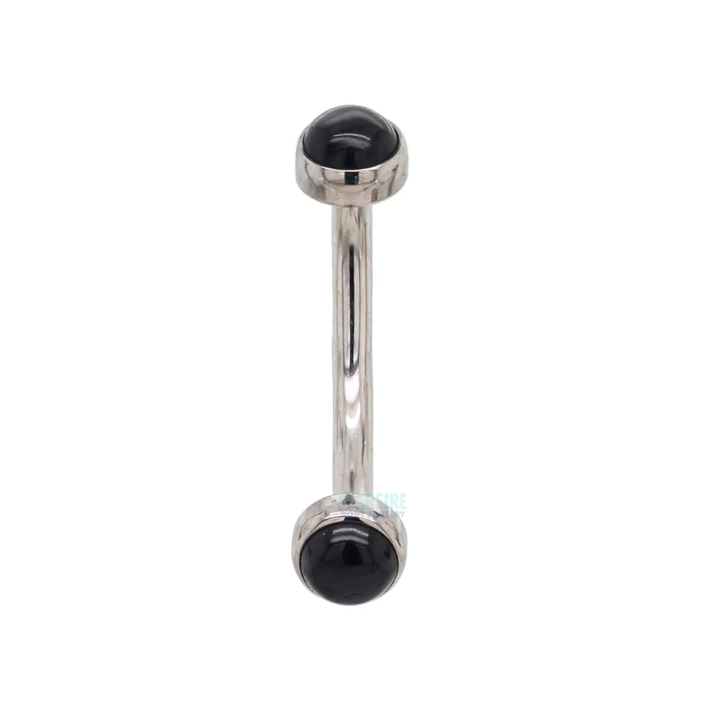 Natural Stone Cabochons in Bezel Curved Barbell - Image 6