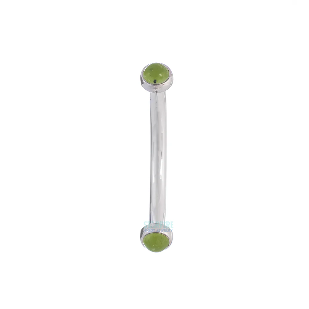 Natural Stone Cabochons in Bezel Curved Barbell - Image 7