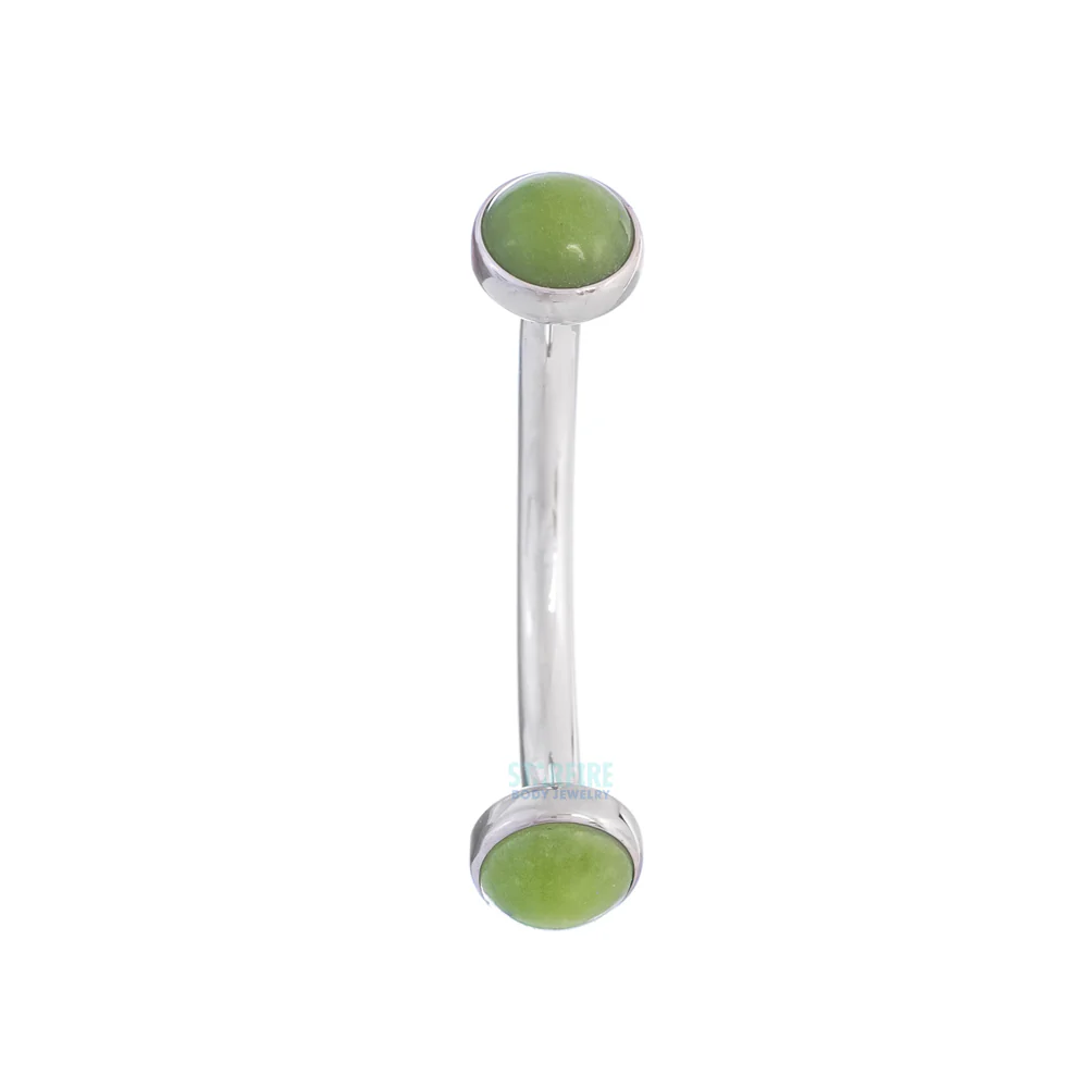Natural Stone Cabochons in Bezel Curved Barbell - Image 8