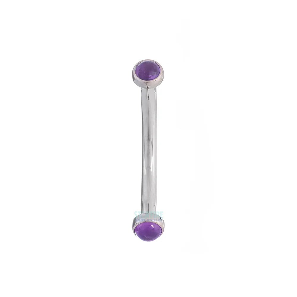 Natural Stone Cabochons in Bezel Curved Barbell - Image 9