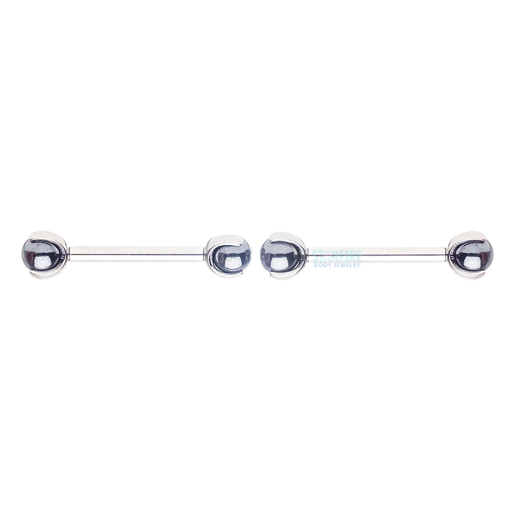 Natural Stone Ball in Prong's Nipple Barbells - Image 16
