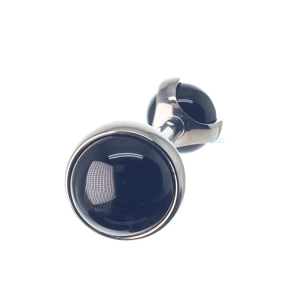 Natural Stone Cabochon & Ball in Prong's Tongue Barbell - Image 6