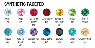 "Zia" Small Faceted Gem Threaded End in Gold - Image 3