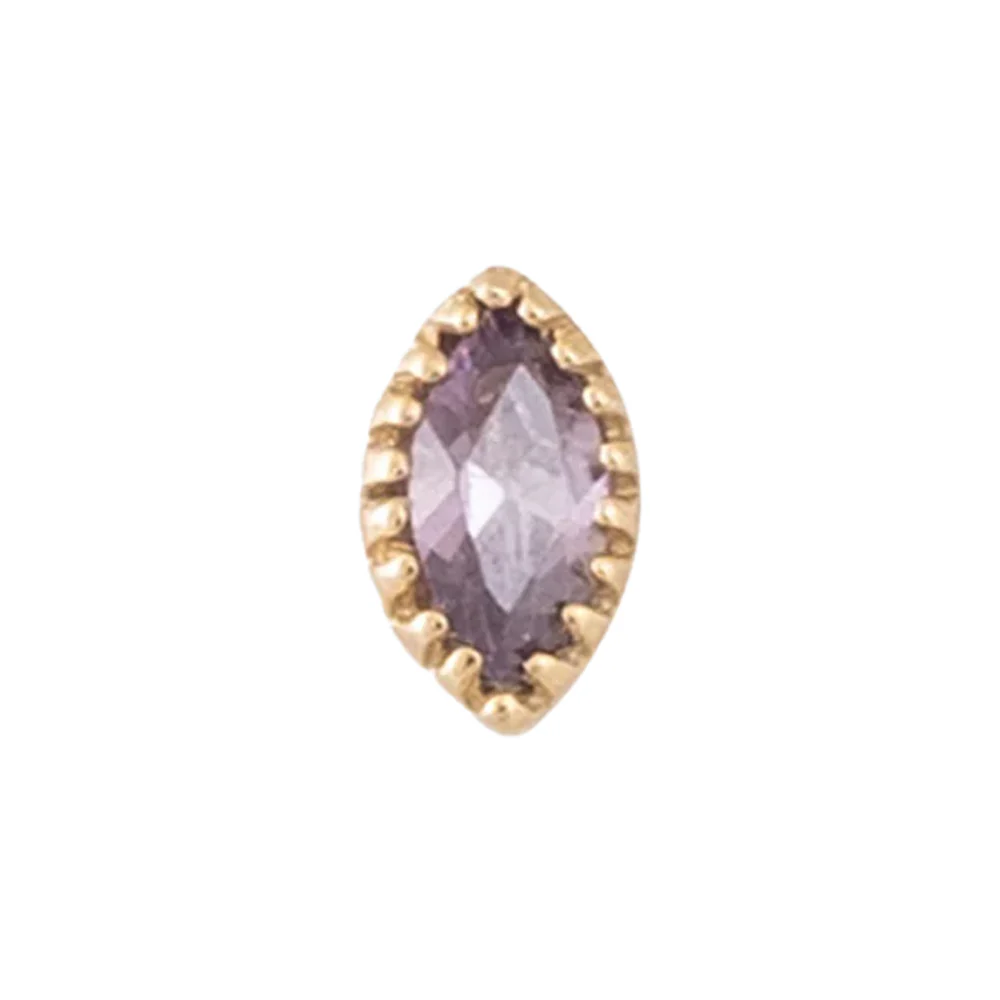 threadless: Marquis Scalloped Pin in Gold with Birthstone Gemstone - Image 9